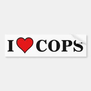 AUTOCOLLANT DE VOITURE ~I LOVE COPS~ BUMPER STICKER