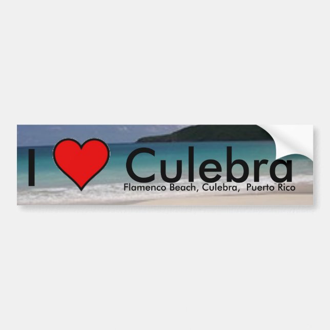 Autocollant De Voiture I Love Culebra île, PR Sticker (Devant)