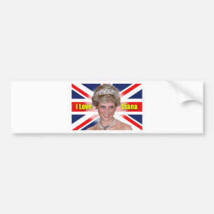 Autocollant De Voiture 'I Love Diana' HRH Princess Diana