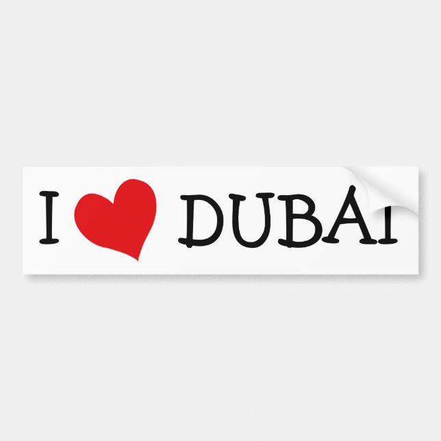 Autocollant De Voiture I Love DUBAI (Devant)