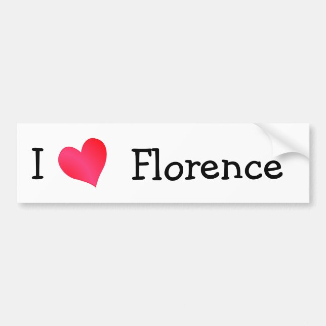 Autocollant De Voiture I Love Florence (Devant)