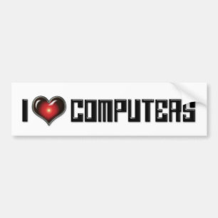 Autocollant De Voiture I Love Heart Computers - Electronics Lover