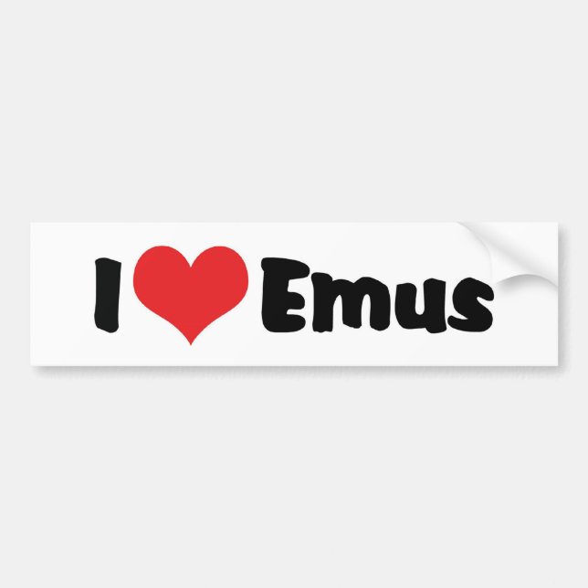 Autocollant De Voiture I Love Heart Emus - Emu & Ostrich Lover (Devant)