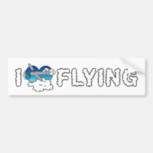 Autocollant De Voiture I Love Heart Flying - Airplane Lover