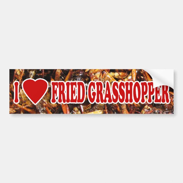 Autocollant De Voiture I Love (Heart) Fried Grasshopper (Devant)