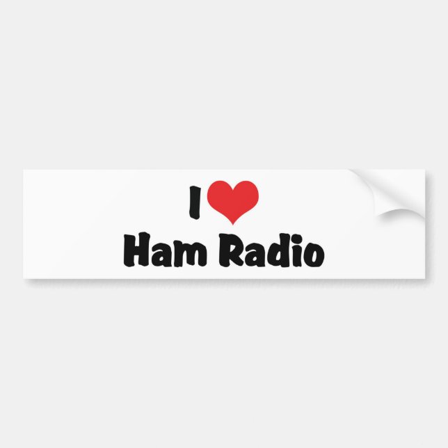 Autocollant De Voiture I Love Heart Ham Radio - Amateur Radio Lover (Devant)