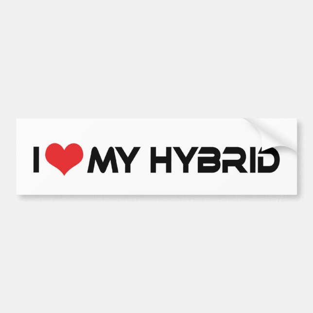 Autocollant De Voiture I Love Heart My Hybrid - Louveur de voiture électr (Devant)