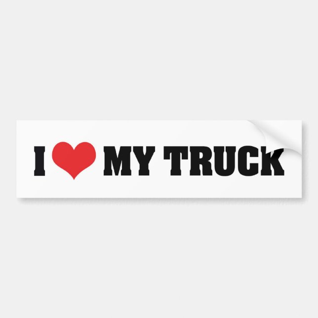 Autocollant De Voiture I Love Heart My Truck - Truck Lover (Devant)