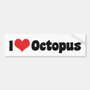 Autocollant De Voiture I Love Heart Octopus