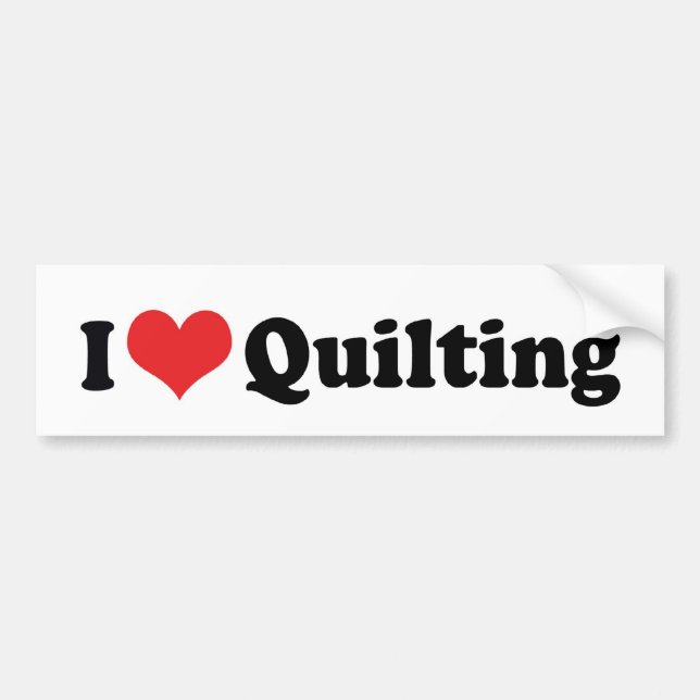 Autocollant De Voiture I Love Heart Quilting - Sewing Quilter (Devant)
