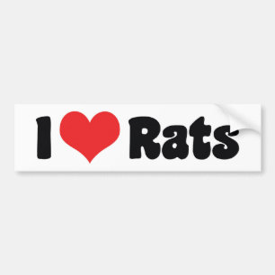 Autocollant De Voiture I Love Heart Rats - Pet Rat Lover