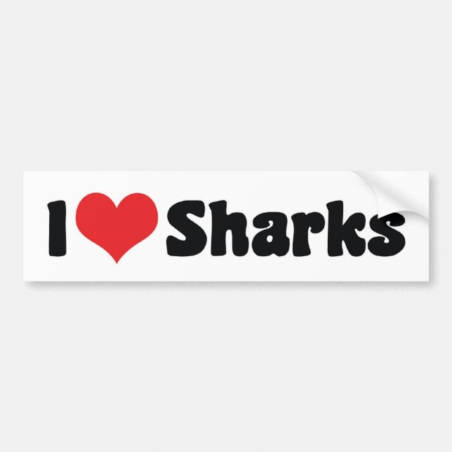 Autocollant De Voiture I Love Heart Sharks - Shark Lover (Devant)