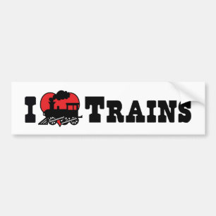 Autocollant De Voiture I Love Heart Trains - Model Train Lover