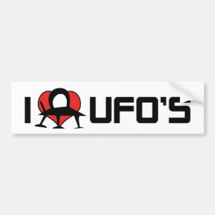 Autocollant De Voiture I Love Heart UFO's - Roswell Area 51 Alien Lover
