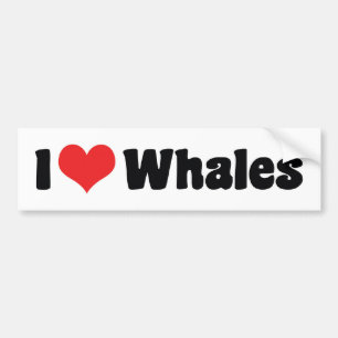 Autocollant De Voiture I Love Heart Whales - Baleine Lover