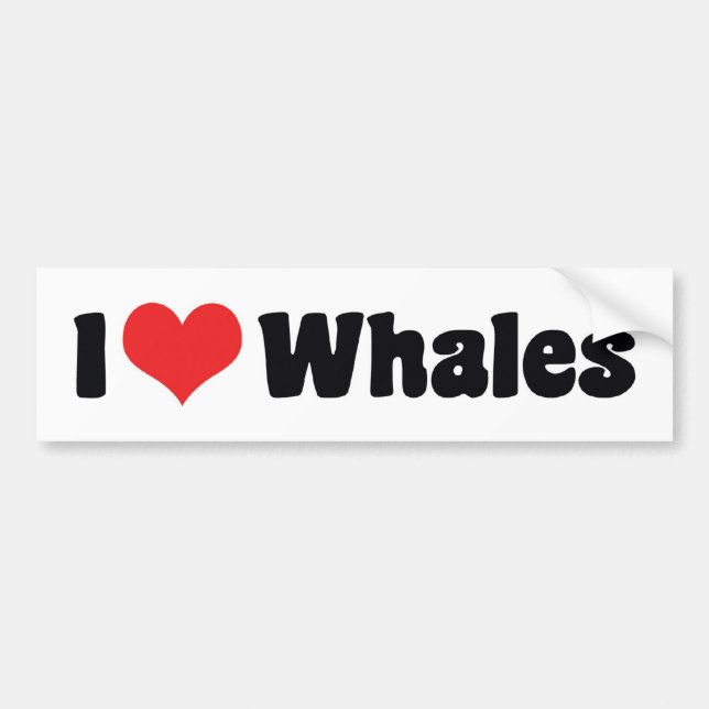 Autocollant De Voiture I Love Heart Whales - Baleine Lover (Devant)