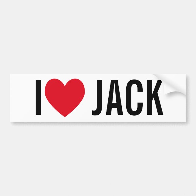 Autocollant De Voiture I Love Jack Bumper Sticker (Devant)