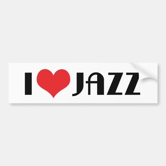 Autocollant De Voiture I Love Jazz Bumper Sticker (Devant)