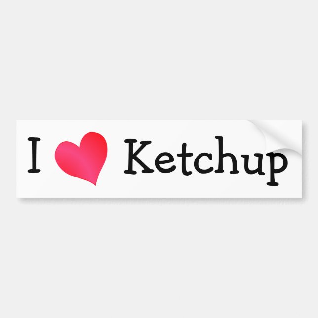 Autocollant De Voiture I Love Ketchup (Devant)