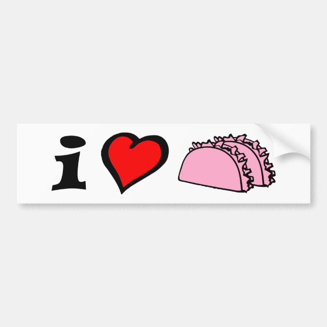 Autocollant De Voiture I Love LUV Heart Pink Tacos Sticker (Devant)