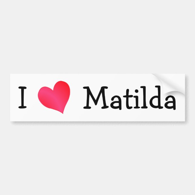 Autocollant De Voiture I Love Matilda (Devant)