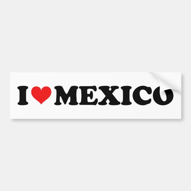 Autocollant De Voiture I Love Mexico Red Heart Car (Devant)