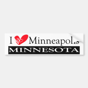 Autocollant De Voiture I Love Minneapolis Minnesota
