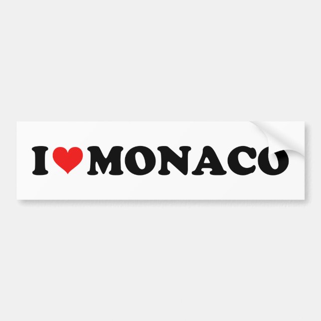 Autocollant De Voiture I Love Monaco Red Heart Car (Devant)