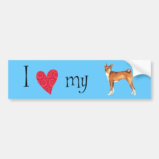Autocollant De Voiture I Love my Basenji (Devant)