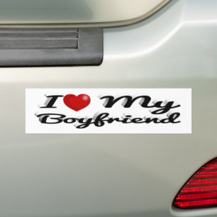 Autocollant De Voiture I Love My Boyfriend texte noir mignon