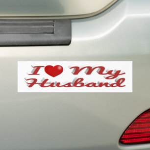 Autocollant De Voiture I Love My Husband texte rouge mignon