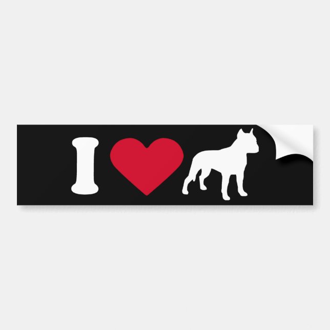Autocollant De Voiture "I Love my Pit Bull" (Devant)