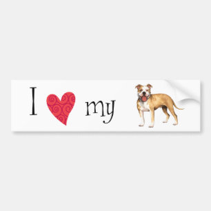 Autocollant De Voiture I Love my pit bull terrier