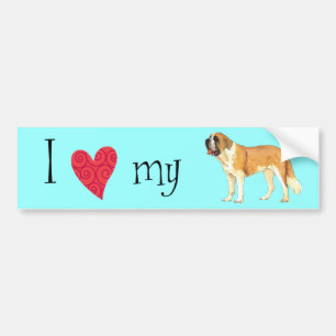 Autocollant De Voiture I Love my St. Bernard