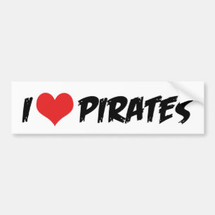 Autocollant De Voiture I Love Pirates Bumper Sticker