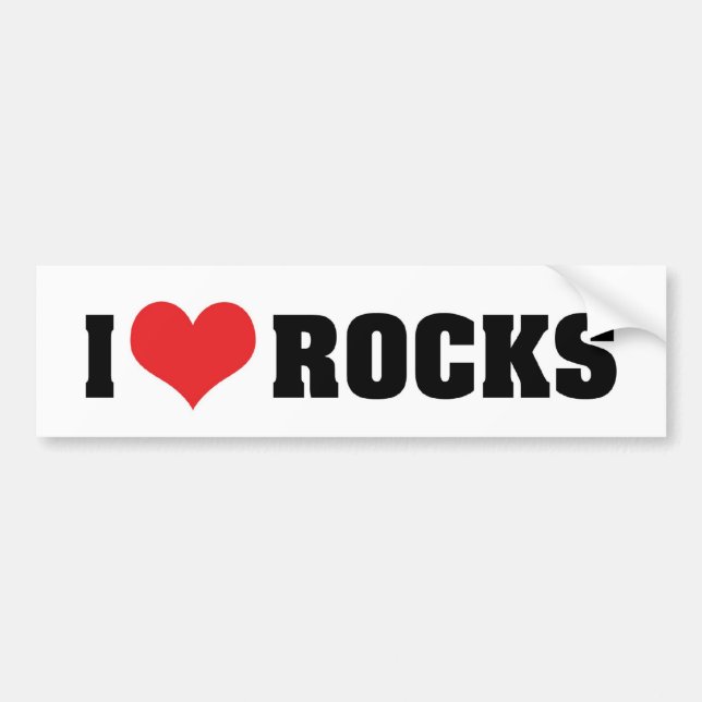 Autocollant De Voiture I Love Rocks - Rock Géologie Géologue Lover (Devant)
