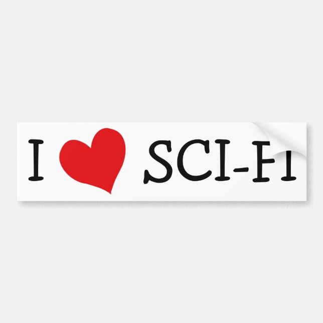 Autocollant De Voiture I Love Sci-fi (Devant)