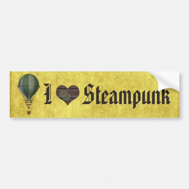 Autocollant De Voiture I Love Steampunk (Devant)