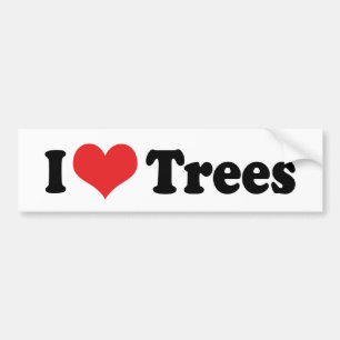 Autocollant De Voiture I Love Trees Bumper Sticker