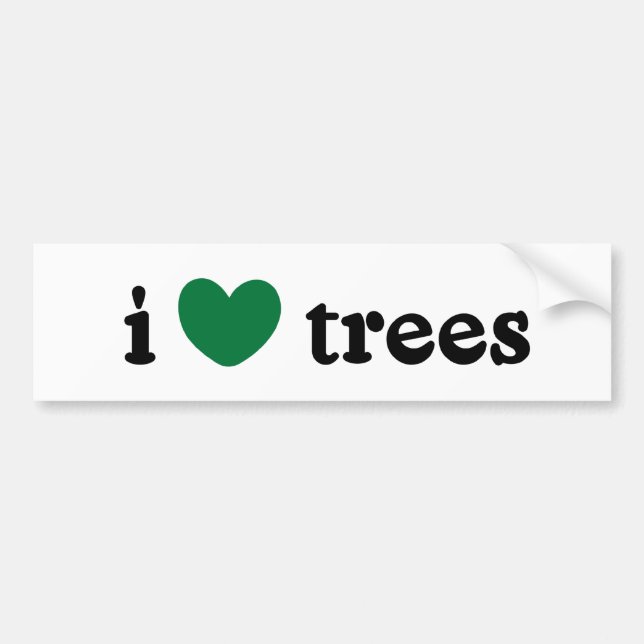 Autocollant De Voiture I Love Trees Bumper Sticker (Devant)