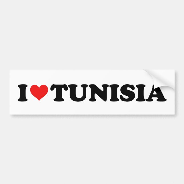 Autocollant De Voiture I Love Tunisia Red I Heart Tunisian Car (Devant)