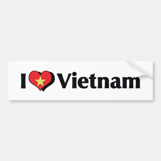 Autocollant De Voiture I Love Vietnam Flag (Devant)