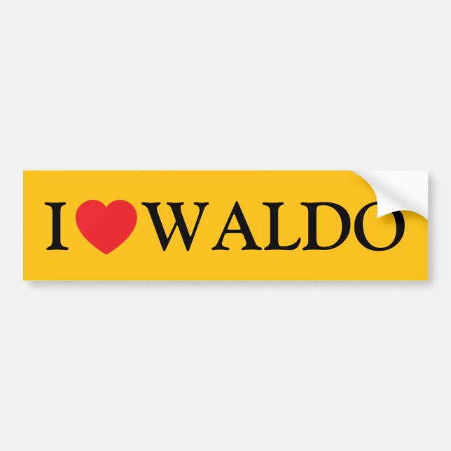 Autocollant De Voiture I Love Waldo (Devant)