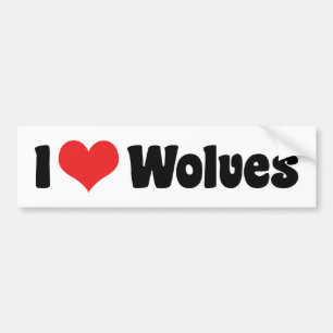 Autocollant De Voiture I Love Wolves Coeur - Loup Lover