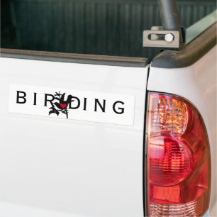 Autocollant De Voiture I Oiseau cardiaque Oiseau Vintage sur la branche