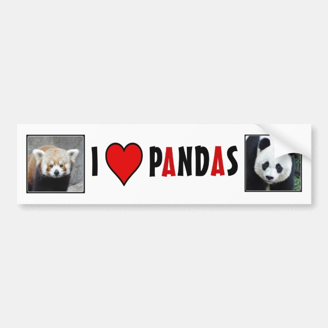 Autocollant De Voiture I PANDAS de coeur ! (Devant)