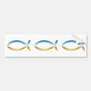 Autocollant De Voiture Ichthus   Christian Fish Symbol