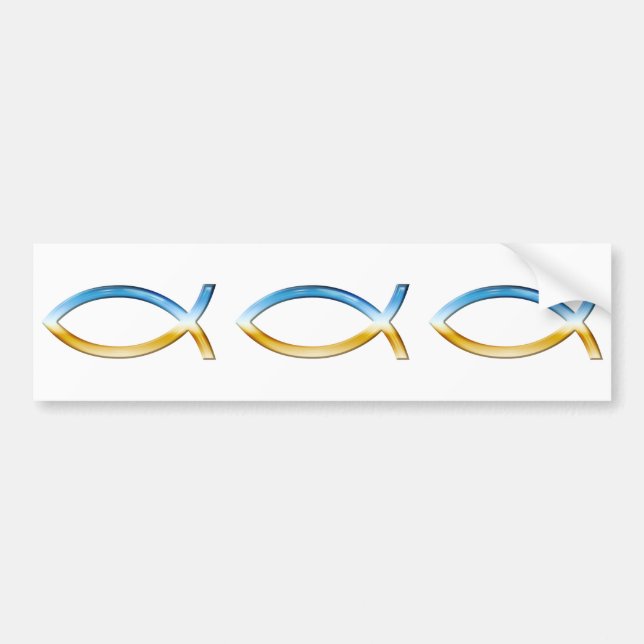 Autocollant De Voiture Ichthus | Symbole du poisson chrétien (Devant)