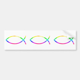Autocollant De Voiture Ichthus - symboles chrétiens de poissons