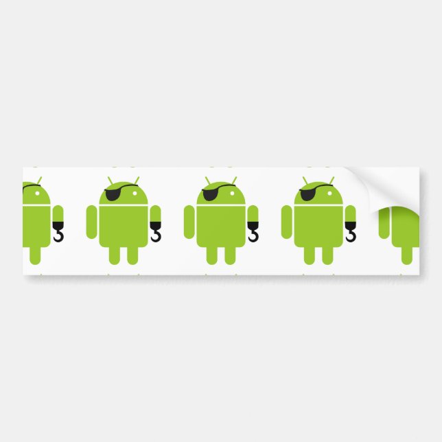 Autocollant De Voiture Icône de robot Android en tant que pirate (Devant)
